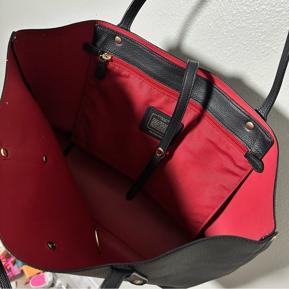 Coach Black Market Pebbled Tote Bag with Gold‎ Accents Large - Picture 8 of 11